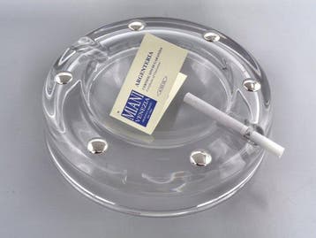PG-MIANI Argenteria - Asbak - .925 zilver, en kristal, Antiek en Kunst