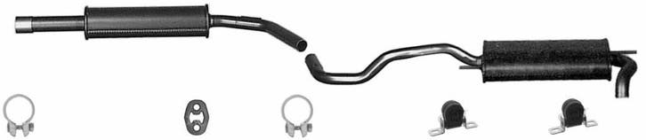 Complete uitlaat Einddemper + Middendemper Volkswagen Polo, Auto-onderdelen, Uitlaatsystemen, Nieuw, Verzenden