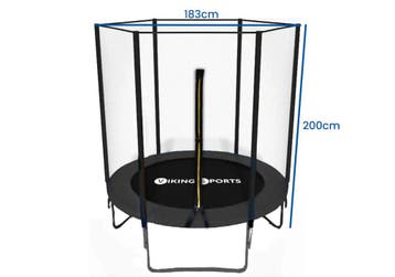 Trampoline 183cm | Zwart Veiligheidsnet | OP=OP, Ophalen of Verzenden, Nieuw