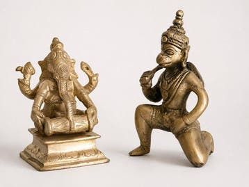 Ganesha muzikant en Hanuman - India (Zonder minimumprijs)