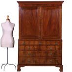 strak en sober Engels kabinet in mahonie  met 5 laden ca 183, Ophalen of Verzenden