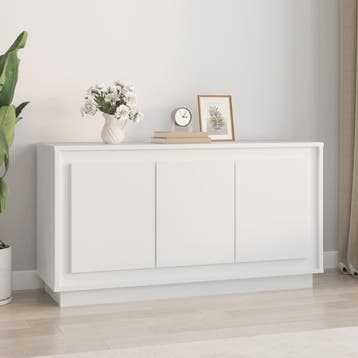 vidaXL Dressoir 102x35x55 cm bewerkt hout wit, 100 tot 150 cm, Verzenden, Nieuw, 25 tot 50 cm