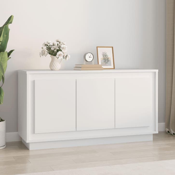 vidaXL Dressoir 102x35x55 cm bewerkt hout wit, Huis en Inrichting, Kasten | Dressoirs, 25 tot 50 cm, Nieuw, 100 tot 150 cm, Overige houtsoorten