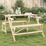 vidaXL Picknicktafel met banken 2-in-1 ombouwbaar massief, Tuin en Terras, Tuintafels, Verzenden, Nieuw, Hout