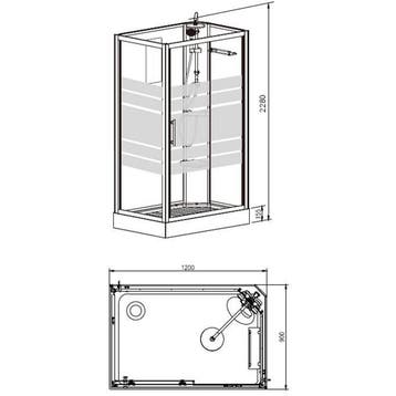Xellanz Thermo Rechts Complete Douchecabine - 120x90x228cm -, Ophalen of Verzenden, Nieuw, Glas