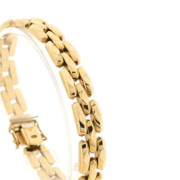 Gouden Bismarck schakelarmband, Ophalen of Verzenden, Gebruikt, Goud, Goud