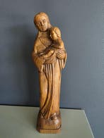 Beeld, Maria en Jezus - 30 cm - Hout, Antiek en Kunst