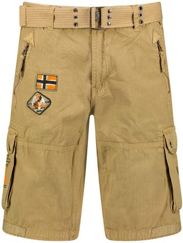 Geographical Norway Heren Korte Broek Met Riem Paintball, Verzenden, Nieuw, Beige
