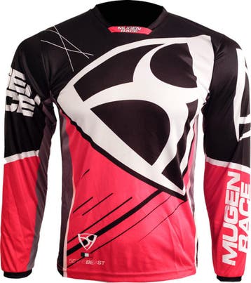 MUGENRACE Hemy Zwart Rode Motocross Jersey, Motoren, Nieuw met kaartje, Overige typen, MUGENRACE, Heren