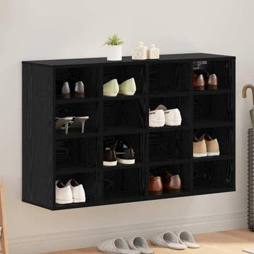 vidaXL Schoenenkast 103 x 30 x 67 cm Bewerkt hout Zwart, Verzenden, Nieuw