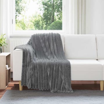 vidaXL Gooi Deken Donkergrijs 150 x 130 cm Fleece, Verzenden, Nieuw, Grijs