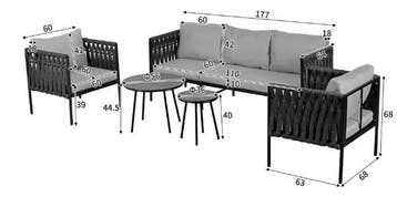 Luxe Lounge Set met Marmerlook: Bank, 2 Fauteuilsen Salontaf, Tuin en Terras, Tuinbanken, Verzenden, Nieuw