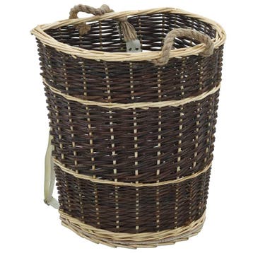 vidaXL Houtmand met draagriemen 44,5x37x50 cm natuurlijk, Verzenden, Nieuw