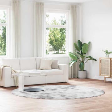 vidaXL Hoogpolig vloerkleed NAVARRA 240x240 cm polyester, Verzenden, Nieuw, Grijs