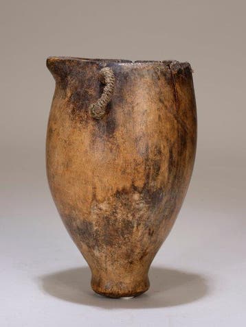 Houten melkvat / melkkan – Pokot – Kenia – Hout en vezel –, Antiek en Kunst