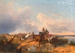 Andrea Marko (1824-1895) - Paesaggio con butteri a cavallo