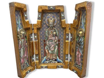 Drieluik - Hout - 1940-1950 - Maagd Maria