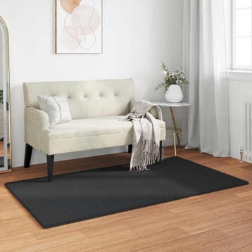 vidaXL Antislip vloerkleed van imitatie konijnenbont OLITE, Verzenden, Nieuw, Zwart