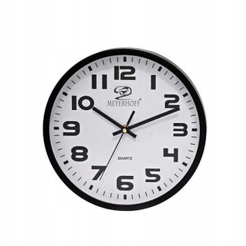 Wandklok 25 cm Zwart – Stille Analoge Klok met Grote Cijfers, Ophalen of Verzenden, Nieuw