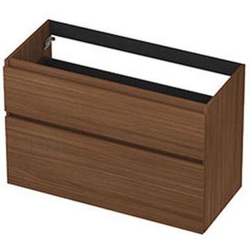 INK - Onderkast 2 Laden Greeploos met Houten Keerlijst, Huis en Inrichting, Badkamer | Badkamermeubels, Ophalen of Verzenden, Nieuw