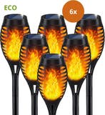Solar Tuinfakkels 6 Stuks – Zonne Energie LED, Tuin en Terras, Nieuw