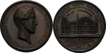 Brons medaille 1843 Frankreich Louis Philippe 1830-1848, Verzenden
