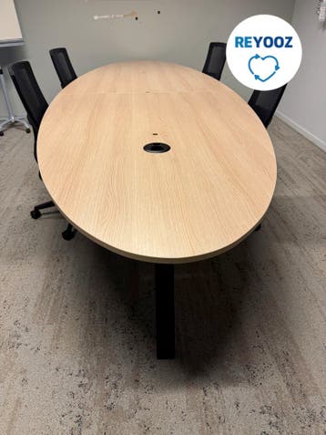 Ahrend Balance vergadertafel 400x140cm - ovaal - grijs e..., Nieuw in verpakking