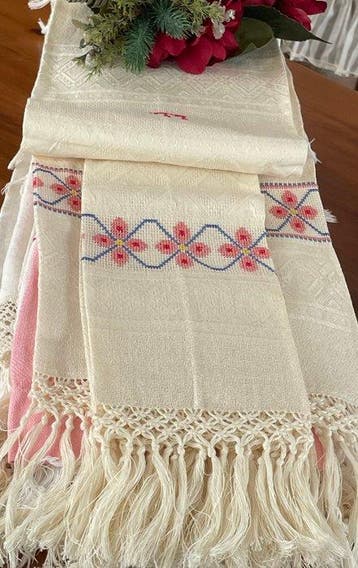 ricami fatti a mano - Geknoopte franjes - Handdoek (14) -