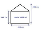 Classic Plus Partytent PVC 6x12x2 mtr in Wit-Blauw, Verzenden, Nieuw, 2 meter of meer, Partytent