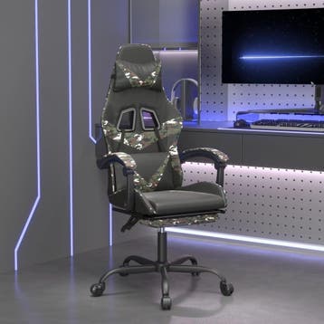 vidaXL gamestoel draaibaar met voetensteun kunstleer, Verzenden, Nieuw, Groen