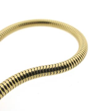 Gouden slangenschakel collier (Ketting), Sieraden, Tassen en Uiterlijk, Kettingen, Ophalen of Verzenden, Gebruikt, Goud, Goud