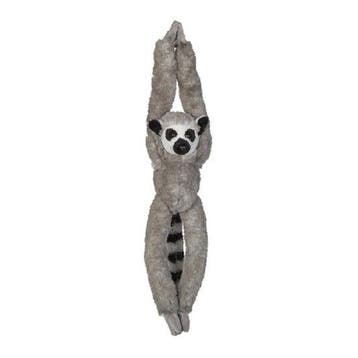 Ringstaart maki knuffel - pluche - grijs - 65 cm - hangend, Verzenden, Nieuw