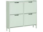 SoBuy FSR100-GR - Smalle Schoenenkast - 4 Kleppen - Groen, Verzenden, Nieuw