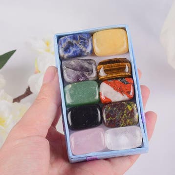 Set van 10 Natuurlijke Getrommelde Kristallen (15-20mm) - Mi, Verzenden, Nieuw