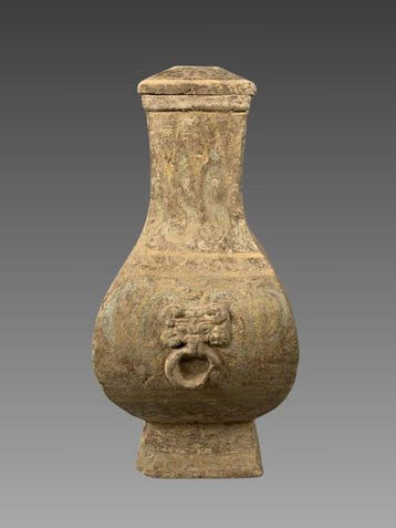 Oud-Chinees Polychrome terracotta vaas uit de Han-dynastie,