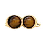 Gouden vintage manchetknopen met tijgeroog 18 krt, Verzamelen, Ophalen of Verzenden, Nieuw