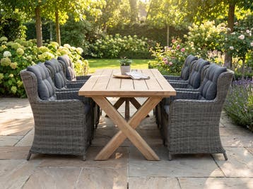 Norwich-Delano Tuinset 8 Personen - Teak / Kobo Grey, Tuin en Terras, Verzenden, Nieuw