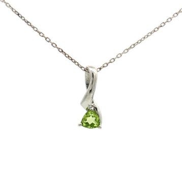 Zonder minimumprijs - Hanger Zilver - 0.42ct. tw. Olivijn -