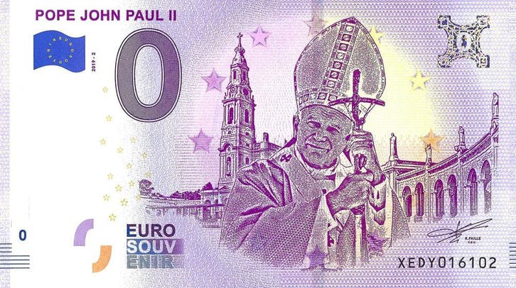 0 euro biljet Duitsland 2019 - Pope John Paul II, Postzegels en Munten, Bankbiljetten | Europa | Eurobiljetten, Verzenden