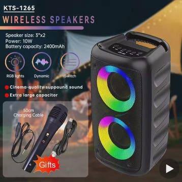 Draagbare Karaoke Bluetooth Speaker met Microfoon, FM Radio, Computers en Software, Pc speakers, Verzenden, Nieuw