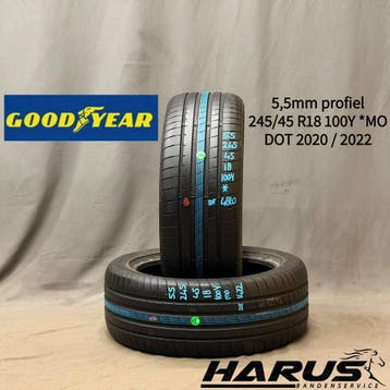 245/45/18 100Y *MO Goodyear zomerbanden 5,5mm profiel 2X, 18 inch, Ophalen of Verzenden, Band(en), Personenwagen