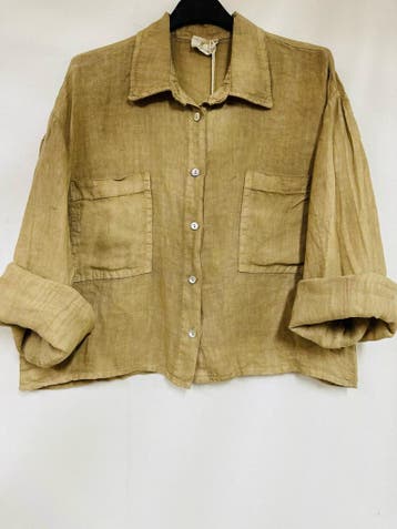 Linnen korte vest - lange mouwen - zakken - kraag - kleur, Kleding | Dames, Truien en Vesten, Nieuw
