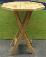 Klaptafel 60 cm achtkantig teak, Ophalen of Verzenden, Nieuw, Teakhout
