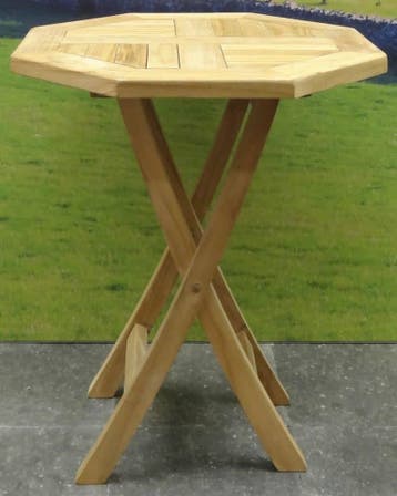 Klaptafel 60 cm achtkantig teak, Ophalen of Verzenden, Nieuw, Teakhout