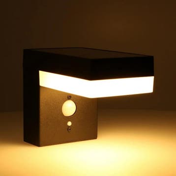 Solar LED Muurlamp Zwart met Bewegingssensor – RVS – 3 Stand, Verzenden, Nieuw, Led