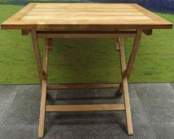 Klaptafel 90 cm vierkant teak, Tuin en Terras, Tuintafels, Ophalen of Verzenden, Nieuw, Teakhout