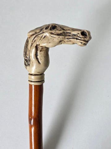 Gedetailleerde Wandelstok - Hout - Paard
