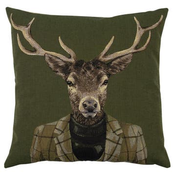 gobelin kussen groen hert coltrui 45x45cm, Verzenden, Nieuw