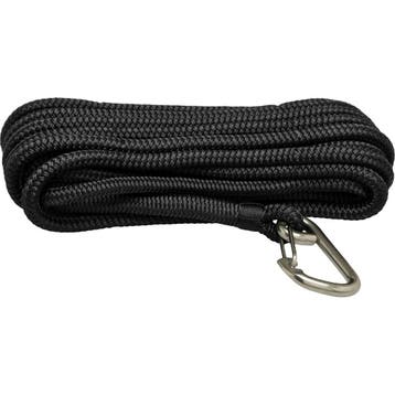 12mm x 5m Landvast met Karabijnhaak Polyester Zwart, Ophalen of Verzenden, Nieuw