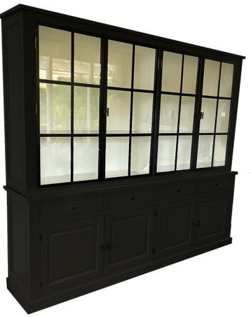 Buffetkast Soest zwart met stalen deuren 250cm, Ophalen of Verzenden, Nieuw